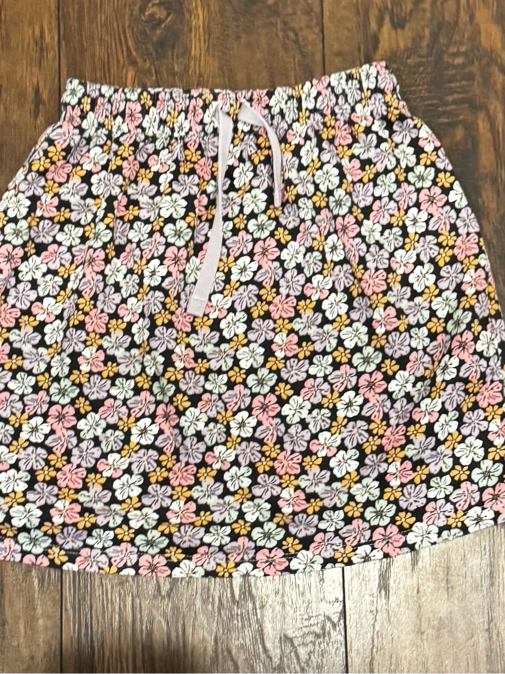 H&M Girls Floral Skirt Black Multicolor Size 6X/7